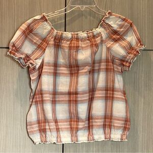 Thereabouts Earthtone Plaid Top Youth 2XL 20.5P NWT
